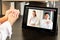 Video chat online partnership colleagues tablet