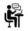 Video chat, online seminar, video conferencing vector icon illustration