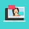 Video chatting online on computer vector illustration
