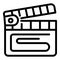 Video clapper icon, outline style