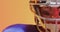 Video of close up of caucasian american football player in helmet over neon yellow background