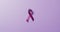 Video of close up of purple pancreatic cancer ribbon on blue background