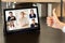 Video conference distance recruitment team tablet