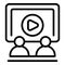 Video conference icon outline vector. Homework help