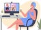 Video conference illustration.Online meeting