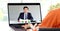 Video conference, Work from home, Businessman making video call to employee with virtual web, Contacting manager by conference on