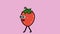 Video of cute red strawberry fruit characters that are running