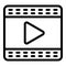 Video editor icon, outline style