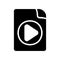 Video File icon in solid style about multimedia for any projects