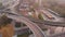 Video filming from the air. The span over the multi-level road junction.