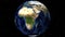 Video Footage Beautiful rotating Earth. View from Space Satellite.World ground map day time.Close up from Animation planet at day