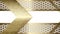 Video Frame Arrow. Geometric textural background of golden hue with an arrow