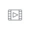 Video frame, movie, film, cinema, media, player thin line icon. Linear vector symbol