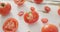 Video of fresh halved and whole red tomatoes on white rustic background