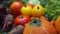 Video Fresh Vegetables, five colourful vitamin and healthy food