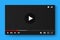 Video full frame element mockup template. Multimedia player interface. Video player interface design template for social