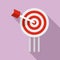 Video game arch target icon, flat style