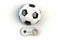 Video game console GamePad. Gaming concept. Top view retro joystick with soccer ball isolated