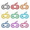 Video game controller or gamepad icon or logo, color set