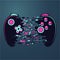 Video game gamepad with glitch effect. Cyberpunk style illustration. Virtual reality concept. Cyber sport online