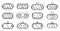 Video game goggles icons set, outline style