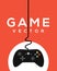 Video game logo poster, control joystick, Controller videogame ps4 design