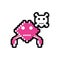 video game monster alien with skull pixelated