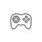 Video game symbol. Gamepad line icon,