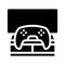 Video games coworking relax room glyph icon vector illustration