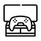 Video games coworking relax room line icon vector illustration