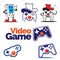 VIdeo Games logo set, vector vol 1