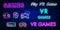 Video Games logos collection neon sign Vector design template. Conceptual Vr games, Retro Game night logo in neon style, gamepad i