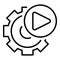 Video gear option icon, outline style
