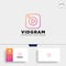 video gram insta creative line logo template vector illustration