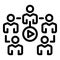 Video group online meeting icon, outline style