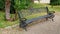 Video Idyllic park bench made of wrought iron design in the middle of a picturesque park