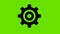 Video illustration of a spinning gear machine on a green background