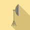 Video light stand icon, flat style