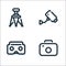 Video line icons. linear set. quality vector line set such as camera, virtual reality, cctv