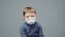 Video of little four-year boy in protective mask