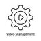 Video Management Vector outline Icon Design illustration. Online streaming Symbol on White background EPS 10 File