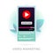 Video Marketing flat vector icon. Digital Advertising with online broadcasting and streaming video content, business concept.