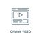 Video marketing,online video clip vector line icon, linear concept, outline sign, symbol