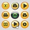 Video media icons - buttons to play video, film