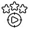 Video monetize raiting icon outline vector. Money profit