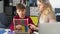 Video of mother teaches her son to count with an abacus.