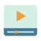 Video multimedia streaming movie single isolated icon with flat style
