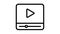 Video multimedia streaming movie single isolated icon with outline style