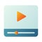 Video multimedia streaming movie single isolated icon with smooth style