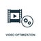 Video Optimization icon. Monochrome sign from video production collection. Creative Video Optimization icon illustration